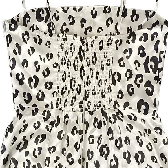 Reformation Kosta Silk Mini Dress Snow Leopard Animal Print Sleeveless - Picture 11 of 16